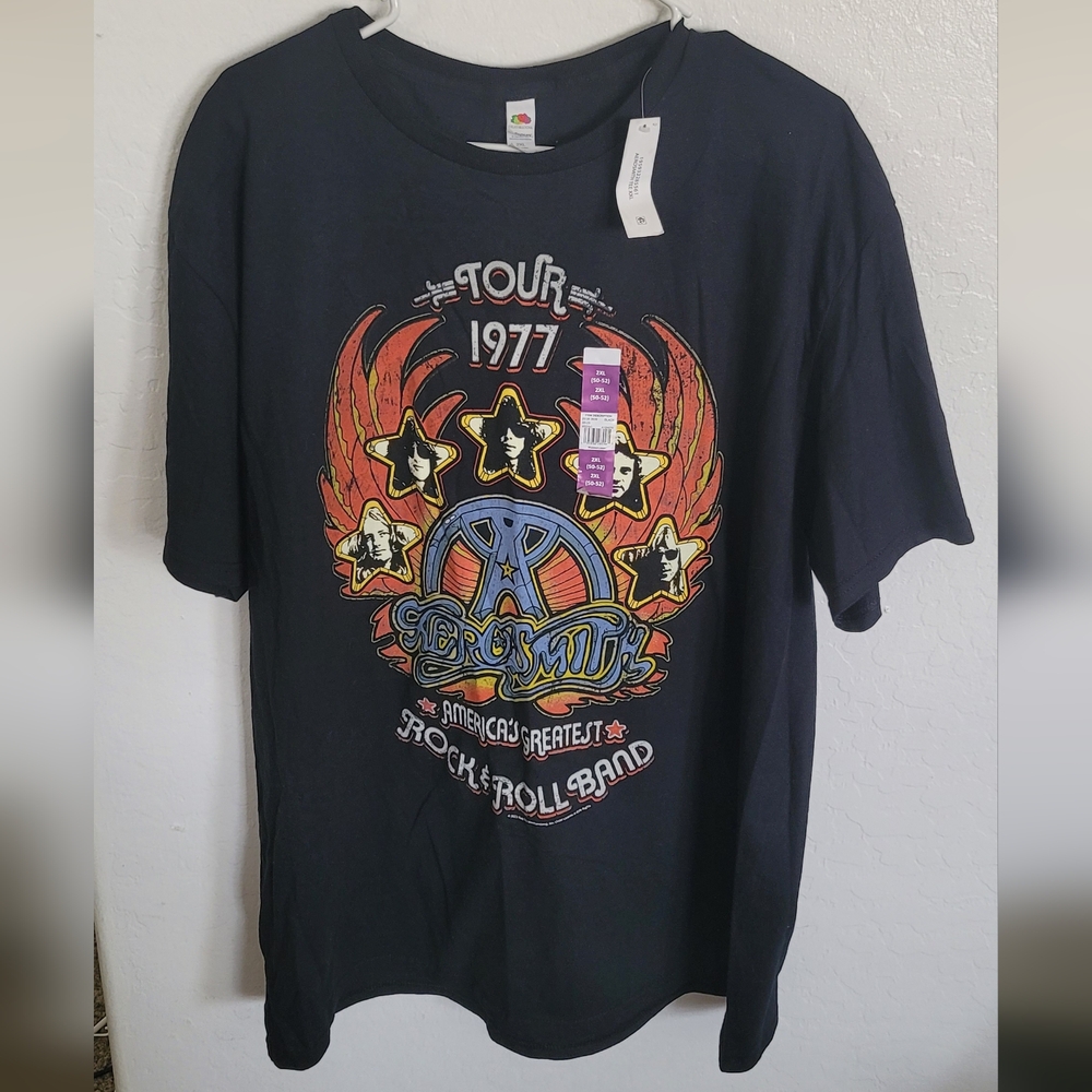 Black Aerosmith Tour 1977 Graphic T-Shirt